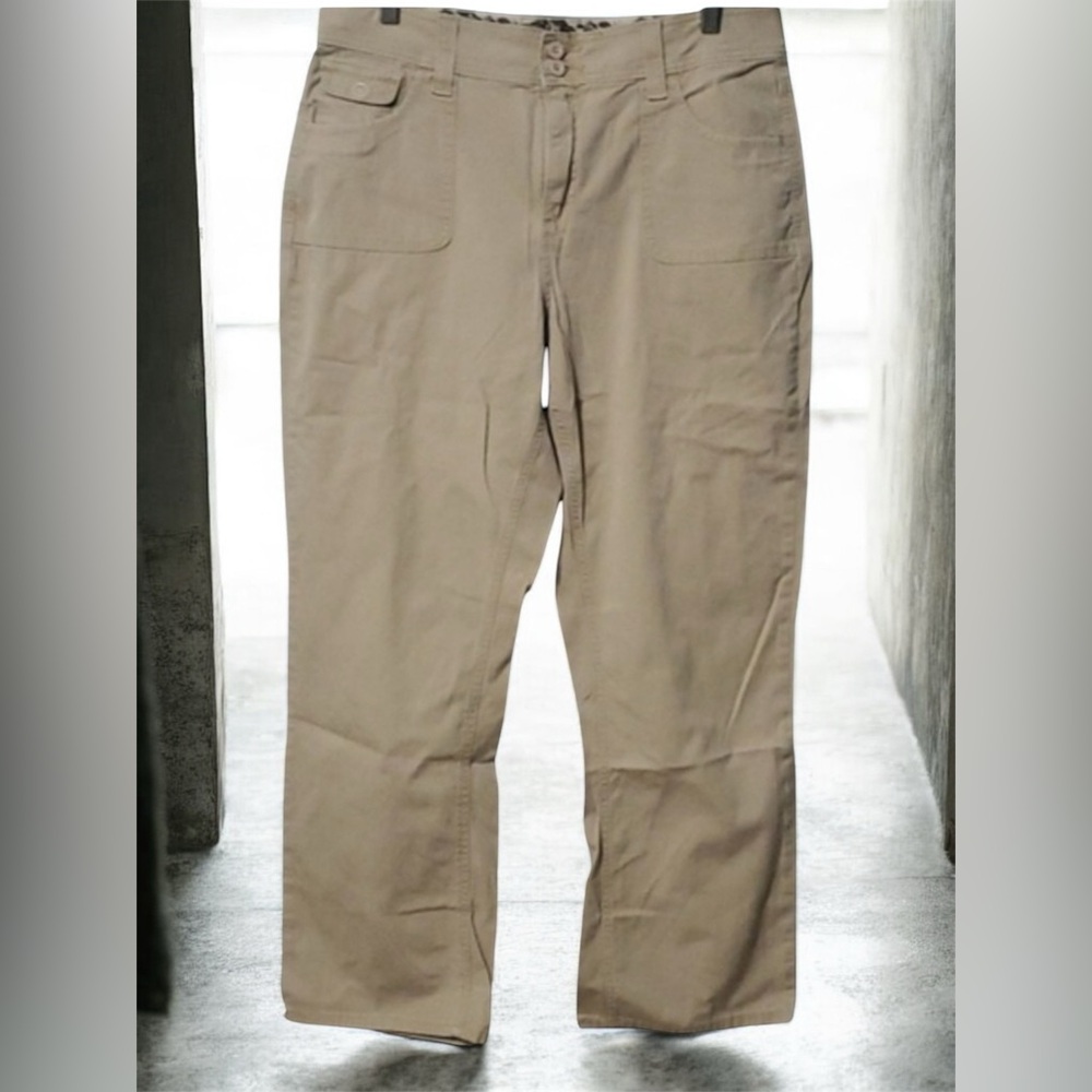 Lee Riders Pants Womens Size 16 Tan Thinner Fabric Comfy Cool Pockets